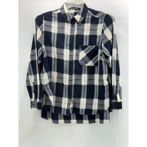 Zara Denim Basic Women’s Button Up Plaid Shirt - M